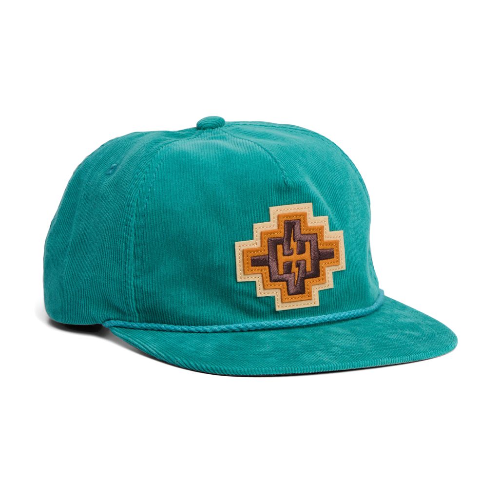 H Bolt Motif Snapback Hat- Teal Corduroy